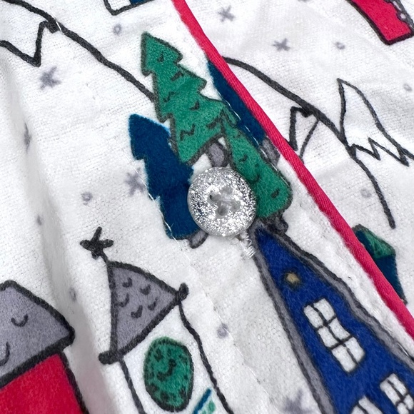 NWT Snow Skiing Village Flannel Pajama Set ❄️ Lounge Pants w/ Pockets & LS Shirt - Picture 7 of 16
